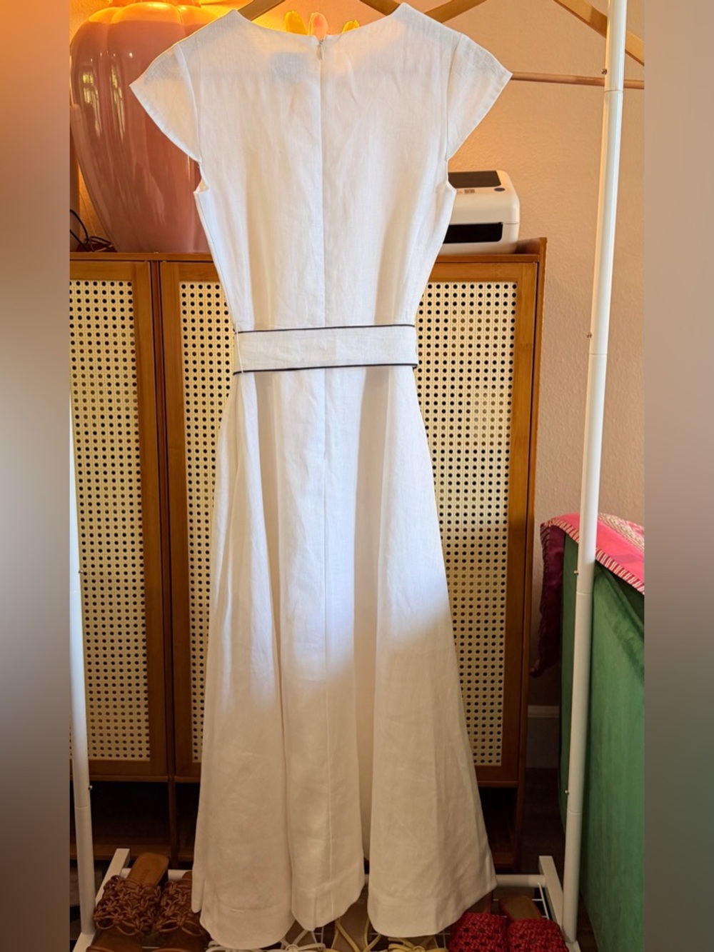 Reformation Felipe Belted Linen Dress In White, NWOT, never worn, no flaws. - Picture 13 of 16
